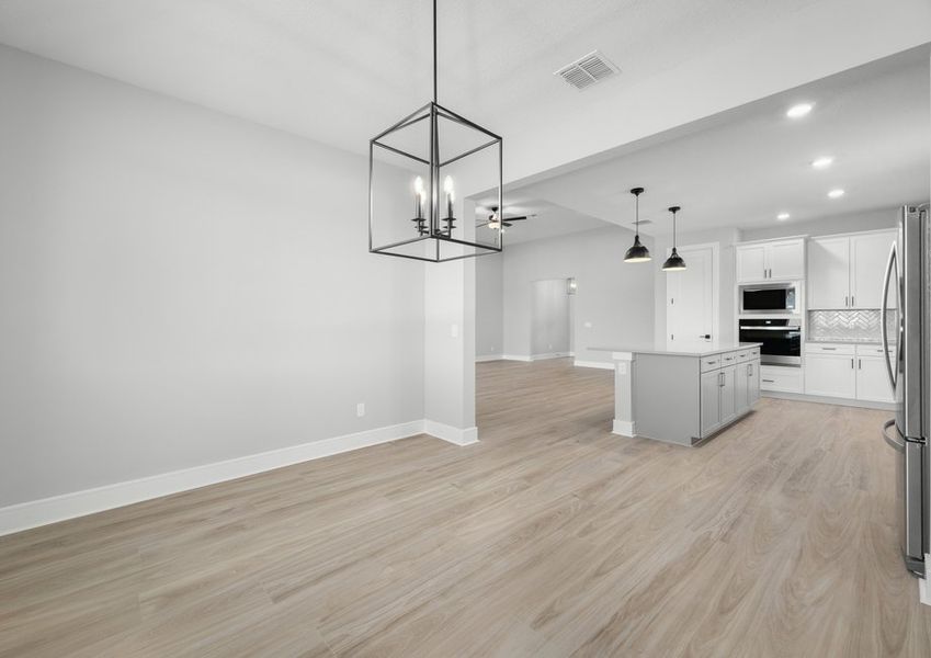 Large dining area off the kitchen.