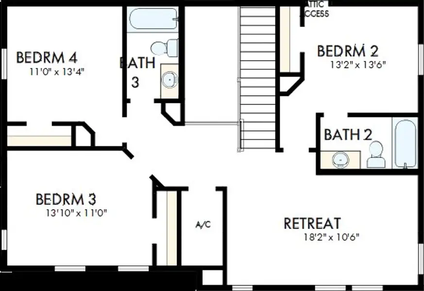 2D floor plan layout of this home in Mariposa at EverRange, Jacksonville, FL (Image 3). 2D floor plan layout of this home in Mariposa at EverRange, Jacksonville, FL (Image 3).
