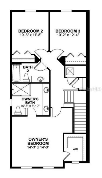 2D floor plan layout of this home in Emerson Pointe, Apopka, FL (Image 3).