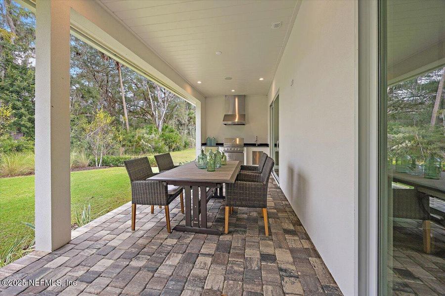 Exterior details and patio area of a home in River Landing at Nocatee (DF Luxury Homes), Ponte Vedra (Image 29). Exterior details and patio area of a home in River Landing at Nocatee (DF Luxury Homes), Ponte Vedra (Image 29).