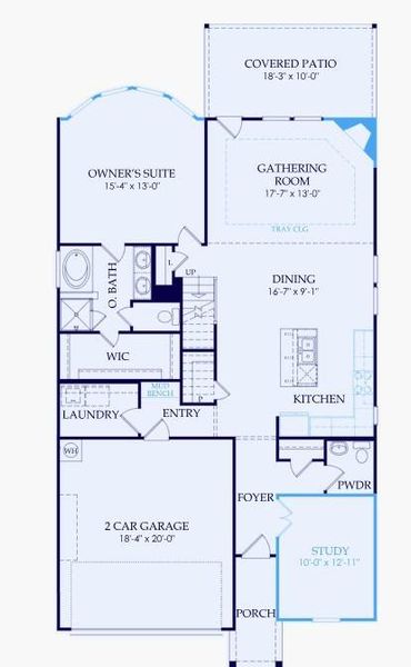 2D floor plan layout of this home in Ryehill, Sugar Land, TX (Image 4).