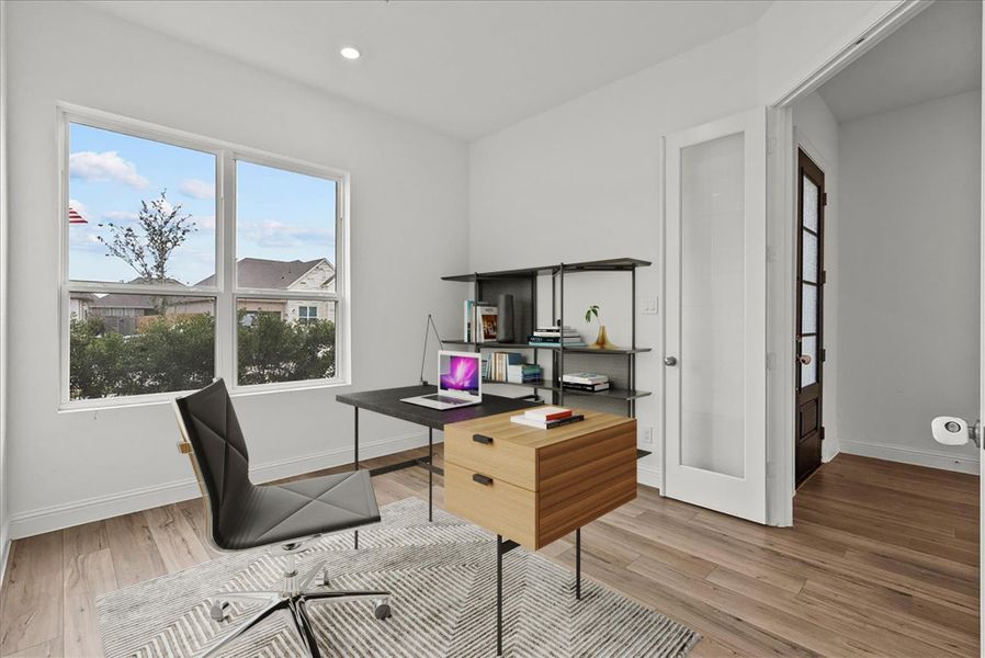 Home office with French doors Home office with French doors