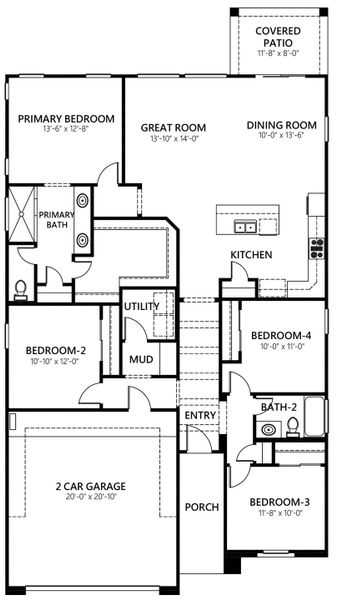 2D floor plan layout for the Sonoma by LEH. Homes in Gateway Estates, El Paso, TX (Image 5). 2D floor plan layout for the Sonoma by LEH. Homes in Gateway Estates, El Paso, TX (Image 5).