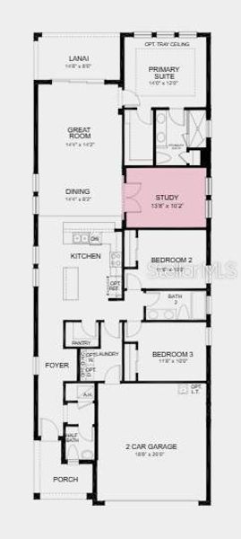 2D floor plan layout of this home in Center Lake Ranch Community Group Page, St. Cloud, FL (Image 3).