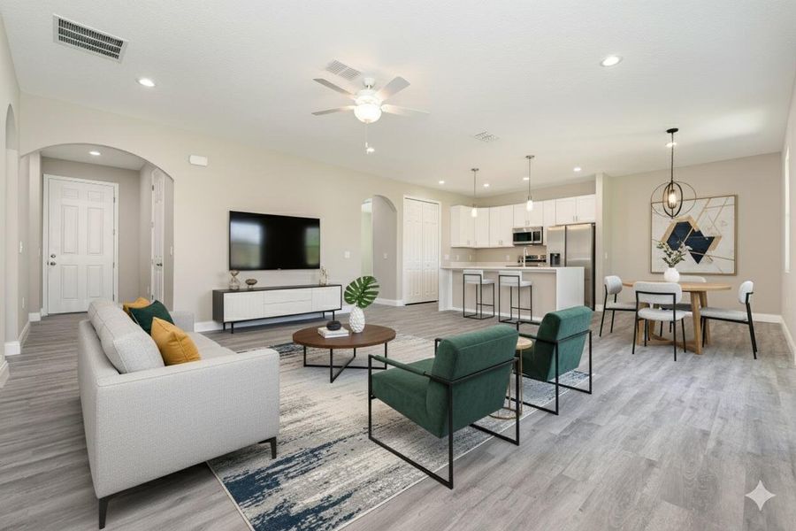 Furnished interior view inside a new home in , Palm Bay (Image 6). Furnished interior view inside a new home in , Palm Bay (Image 6).