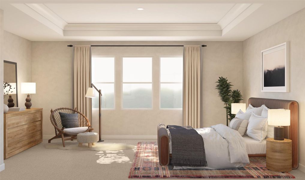 Spacious primary suite (*Artist rendering used for illustration purposes only.)