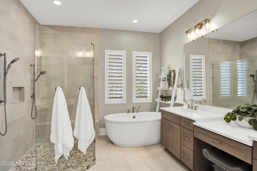 Furnished interior view inside a new home in Nocatee, Ponte Vedra (Image 24). Furnished interior view inside a new home in Nocatee, Ponte Vedra (Image 24).