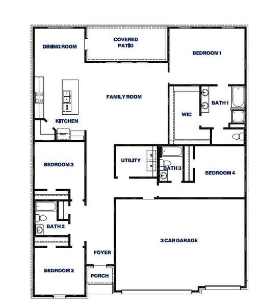 2D floor plan layout of this home in River Ranch Meadows, Dayton, TX (Image 5).