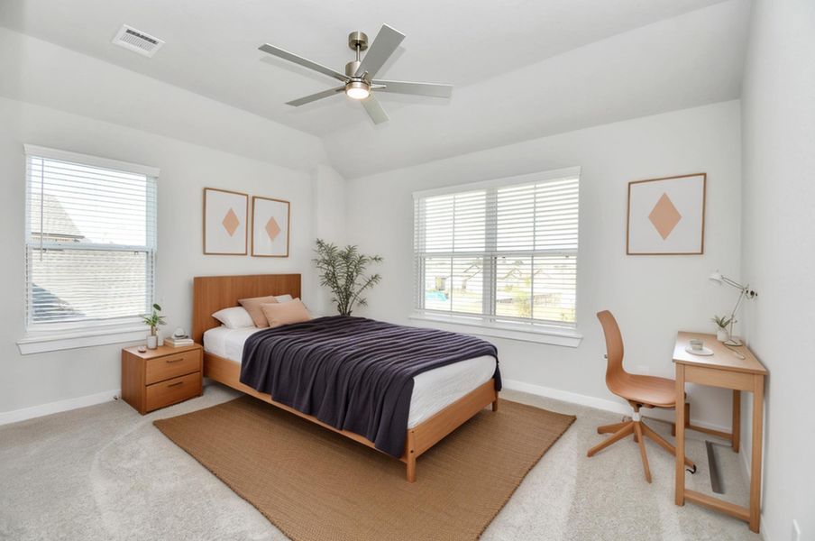 Virtually Staged - Secondary Bedroom. Sample photo of completed home with similar floor plan. Actual colors and selections may vary.