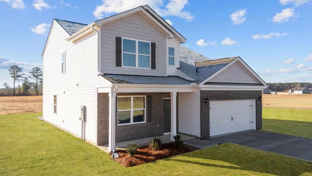 Front exterior of a new home in Dail Farm, Farmville, NC, highlighting curb appeal (Image 21).
