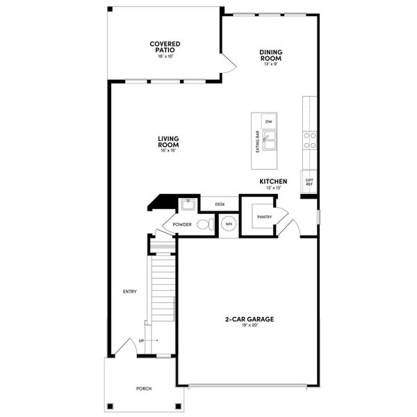 A well-planned ground floor layout showcases a spacious living area and an integrated kitchen with a dining room. A well-planned ground floor layout showcases a spacious living area and an integrated kitchen with a dining room.