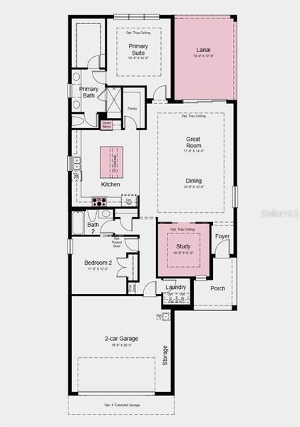 2D floor plan layout of this home in Esplanade at Coasterra, Palmetto, FL (Image 3).