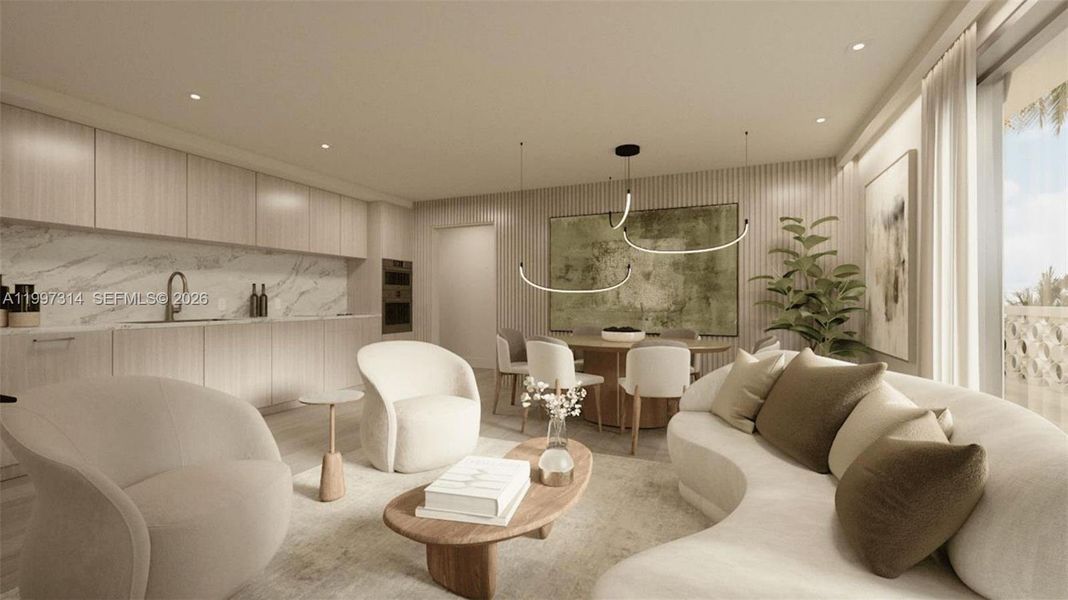 Furnished interior view inside a new home in , Miami Beach (Image 7).