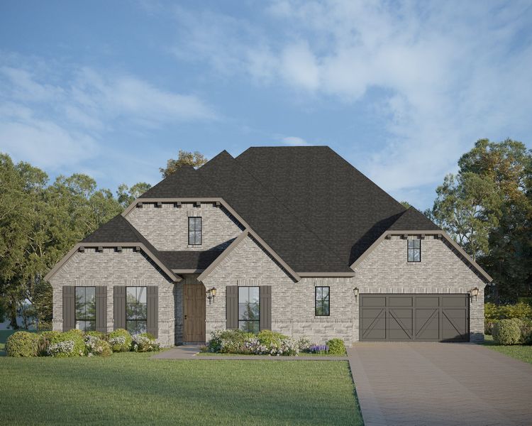 Plan 854 Elevation B w/ Stone Plan 854 Elevation B w/ Stone