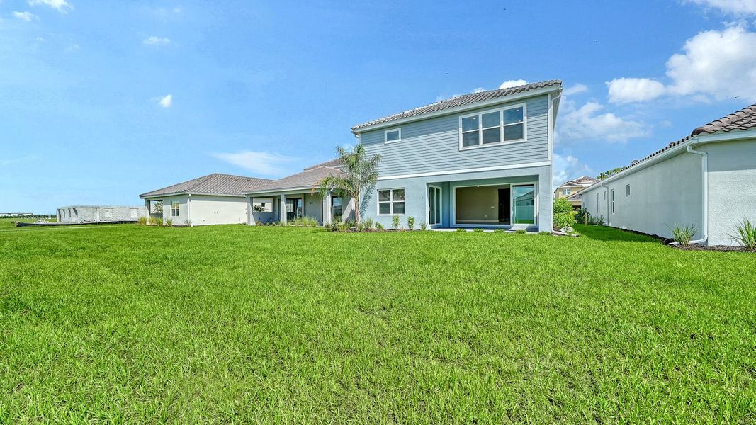 Exterior details and patio area of a home in Windward Real Estate and Homes for Sale in Sarasota, FL - Neal Communities, Lakewood Ranch (Image 20).