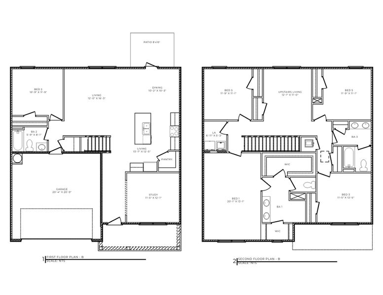 2D floor plan layout for the The Carol by D.R. Horton in Olson Ridge, Tallahassee, FL (Image 3).