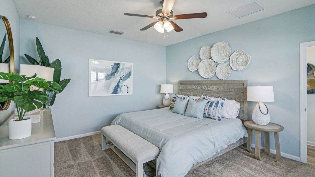 Merritt Floorplan Primary Bedroom by DRB Homes in the Panther Creek Community, Jacksonville, FL