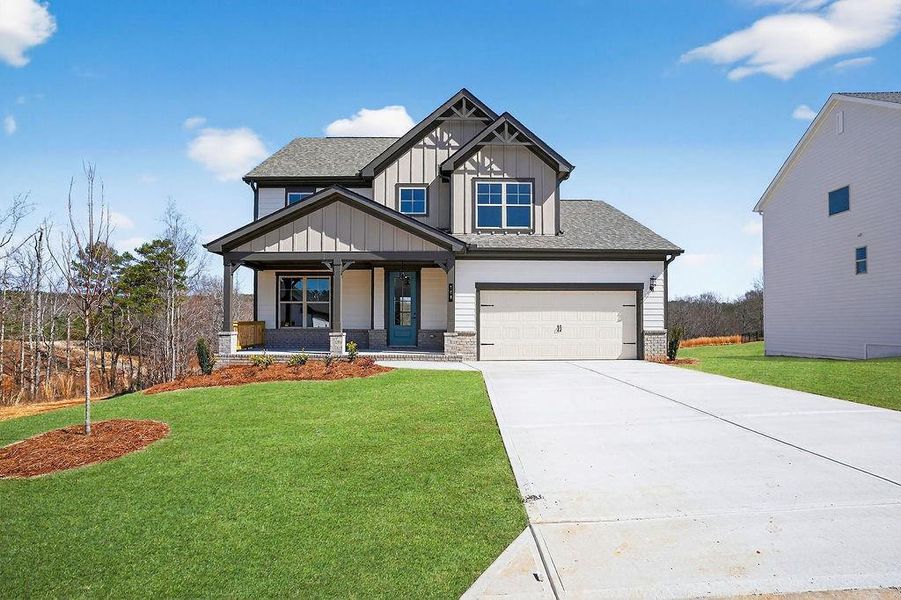 Front exterior of a new home in , Homer, GA, highlighting curb appeal (Image 18). Front exterior of a new home in , Homer, GA, highlighting curb appeal (Image 18).
