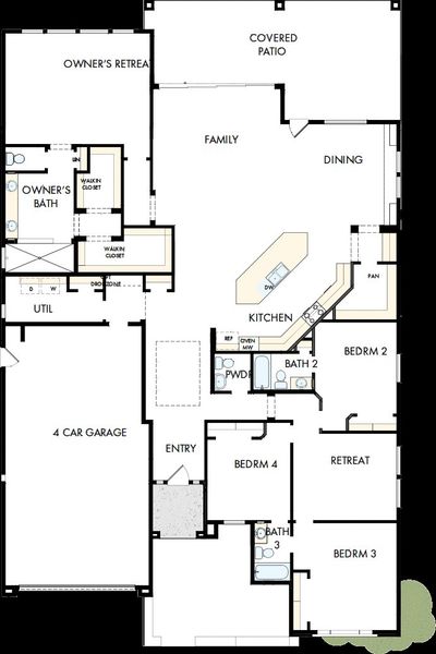 2D floor plan layout of this home in Canyon Views – 70’ Sunrise Series, Litchfield Park, AZ (Image 2). 2D floor plan layout of this home in Canyon Views – 70’ Sunrise Series, Litchfield Park, AZ (Image 2).