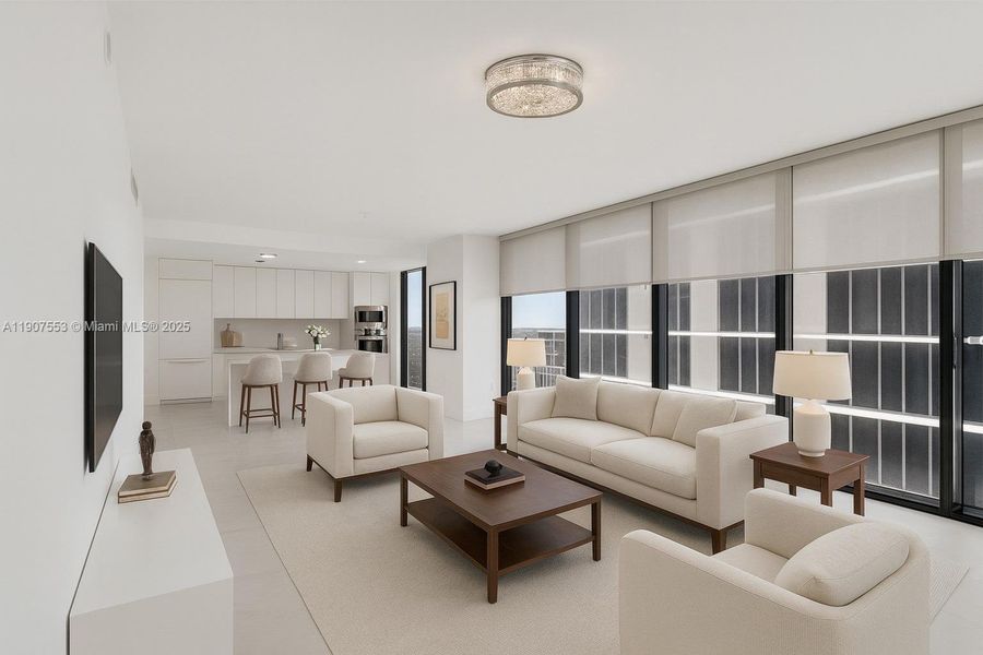 Furnished interior view inside a new home in , Miami (Image 27).