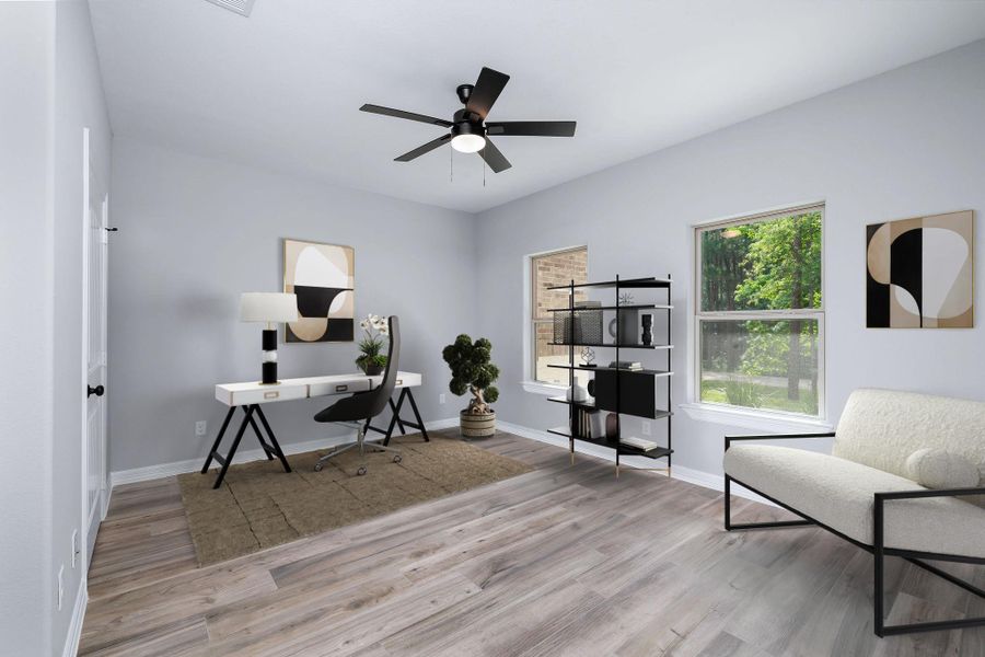 Virtually staged Sample of room