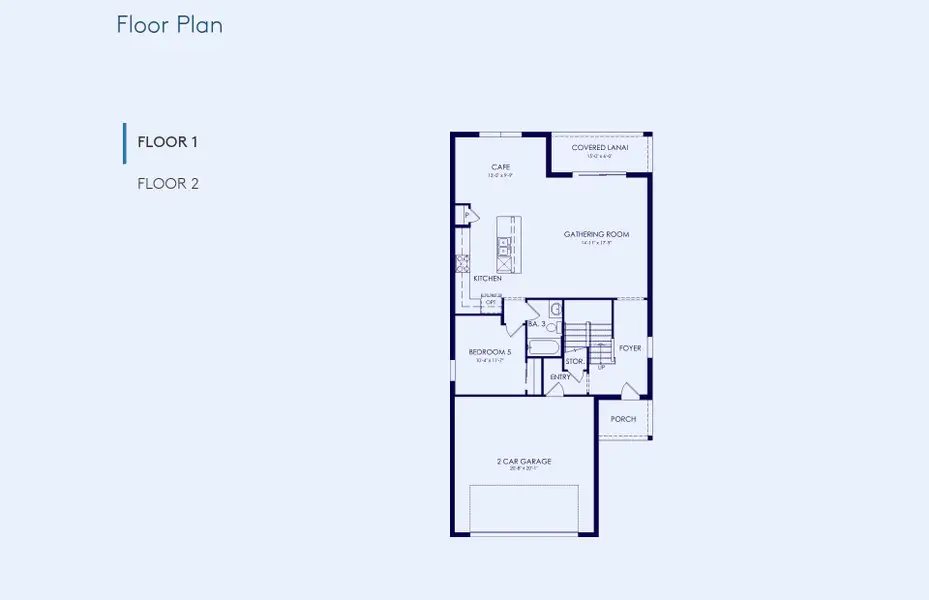 2D floor plan layout of this home in Oakfield Trails, Parrish, FL (Image 3).