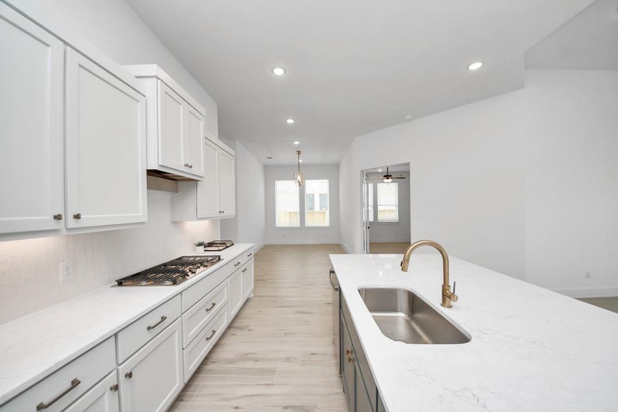 Furnished interior view inside a new home in Meridiana Courtyard Collection, Manvel (Image 10).