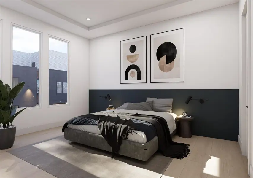 Spacious Primary Bedroom with lots of natural light!