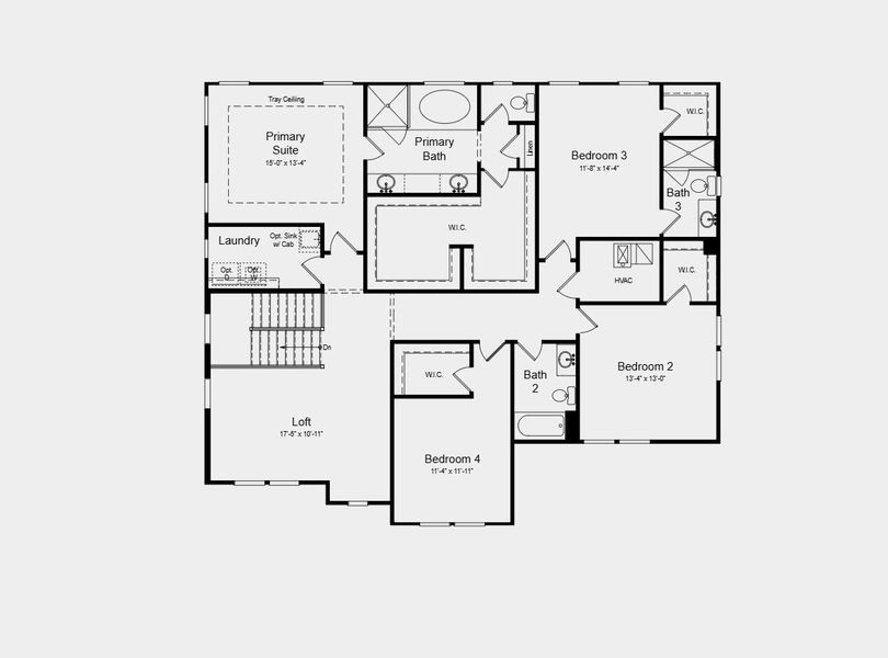 2D floor plan layout for the Lombardy by Taylor Morrison in Wayt Farm, Cumming, GA (Image 4).