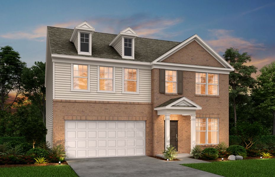 Representative exterior photo of a completed home built from the Hampton by Pulte Homes in Briar Creek, Atlanta, GA (Image 1).