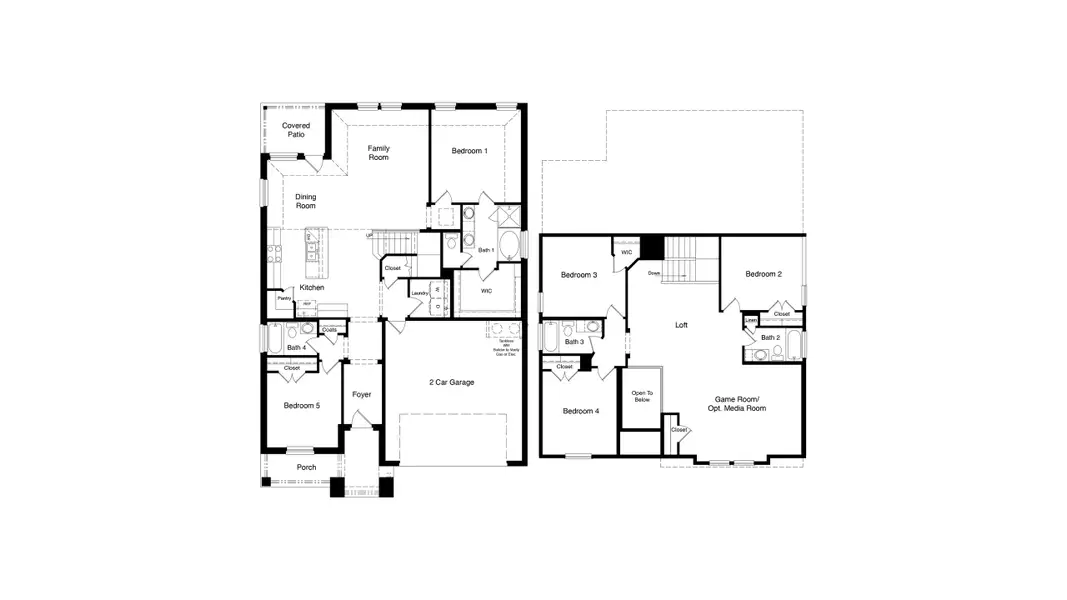 2D floor plan layout of this home in Treeline, Justin, TX (Image 4).