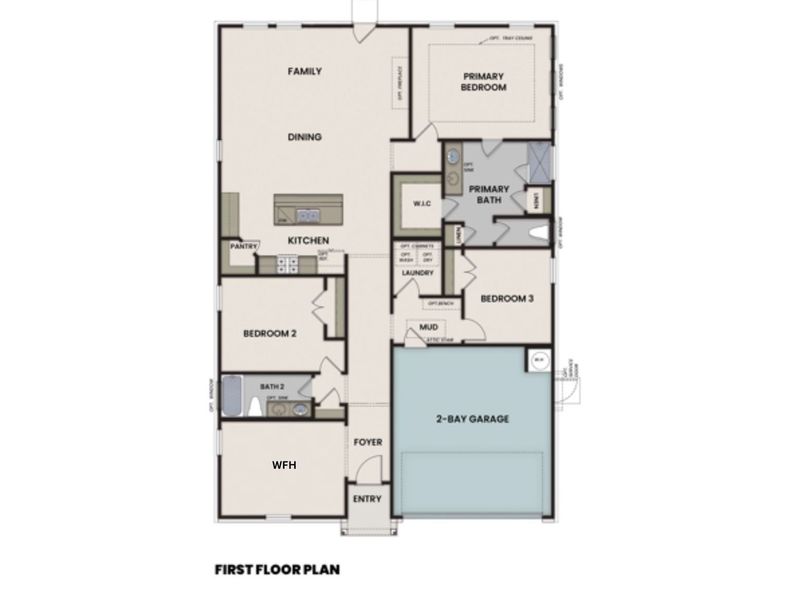 2D floor plan layout of this home in Woods Crossing, Gallatin, TN (Image 5).