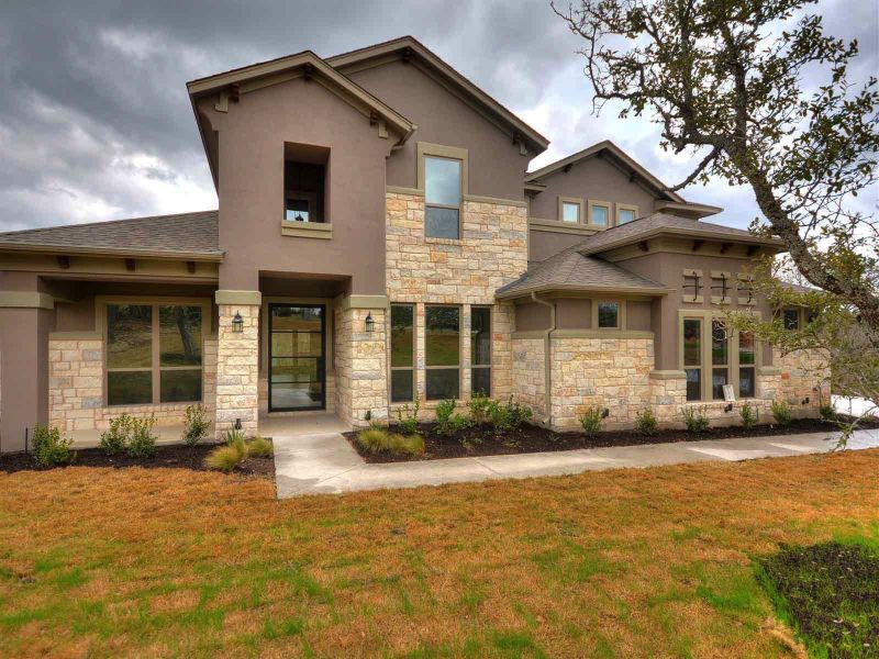 Representative exterior photo of a completed home built from the Madera II by Giddens Homes in Scofield Farms Estates, Georgetown, TX (Image 61).