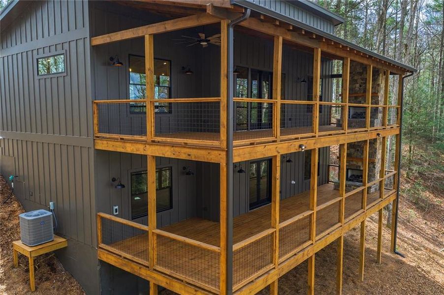 Exterior details and patio area of a home in , Ellijay (Image 17).