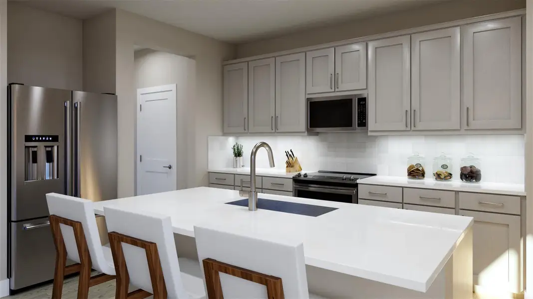 Furnished interior view inside a new home in Lariat, Liberty Hill (Image 7). Furnished interior view inside a new home in Lariat, Liberty Hill (Image 7).