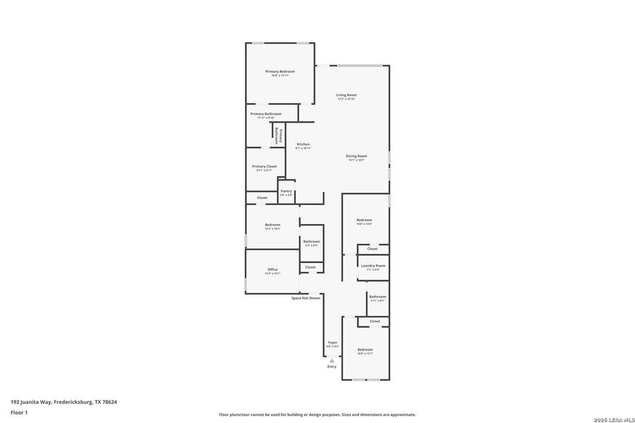 2D floor plan layout of this home in Friendship Oaks, Fredericksburg, TX (Image 3).