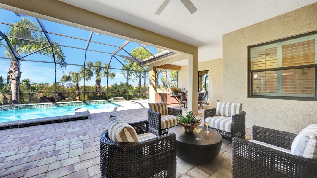 Representative exterior details of a home built from the Sanibel 2 by Neal Communities in Boca Royale Golf & Country Club at Wellen Park, Englewood (Image 4).