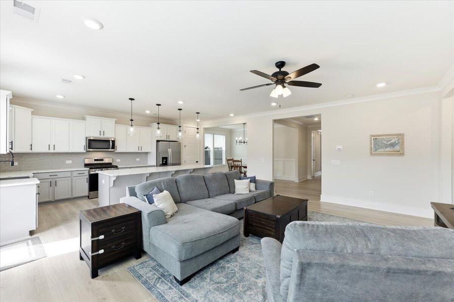 Furnished interior view inside a new home in Homecoming, Ravenel (Image 12). Furnished interior view inside a new home in Homecoming, Ravenel (Image 12).