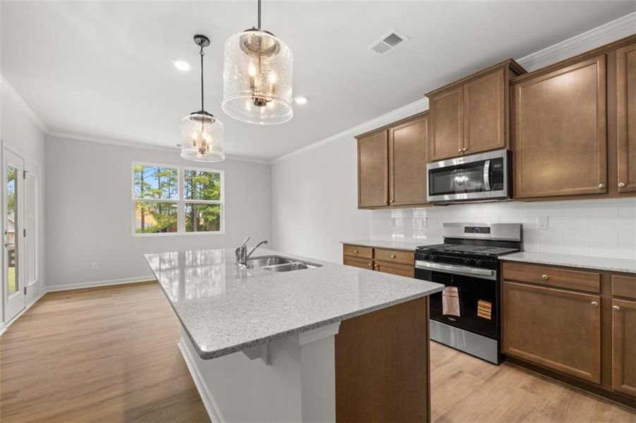 Furnished interior view inside a new home in Fairway 17 at Mirror Lake, Villa Rica (Image 8). Furnished interior view inside a new home in Fairway 17 at Mirror Lake, Villa Rica (Image 8).