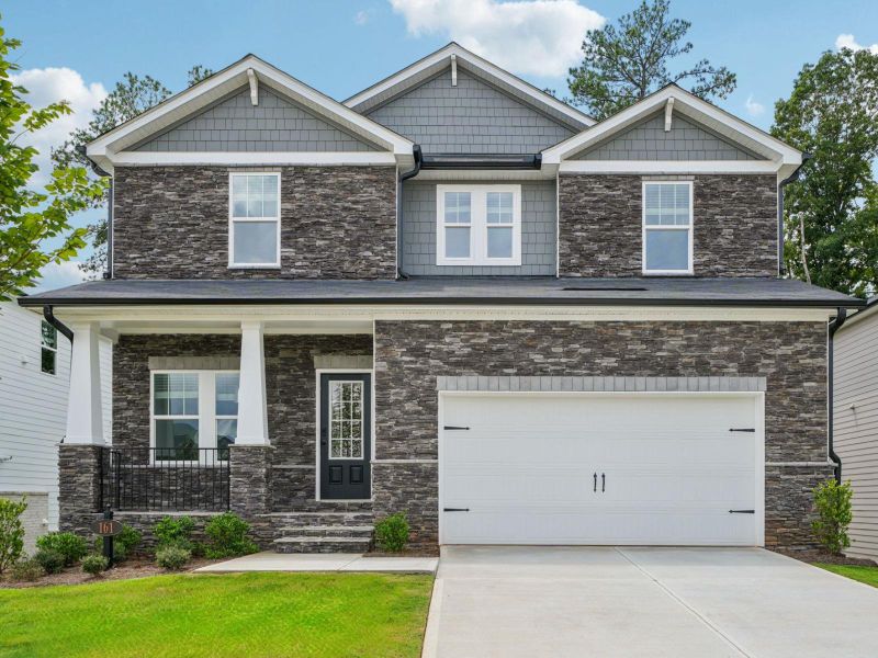 Representative exterior photo of a completed home built from the Dakota Basement by Meritage Homes in Martin Springs - Estate Series, Lawrenceville, GA (Image 1).