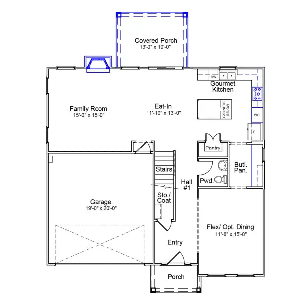 2D floor plan layout of this home in East Wynd, Hampstead, NC (Image 2). 2D floor plan layout of this home in East Wynd, Hampstead, NC (Image 2).