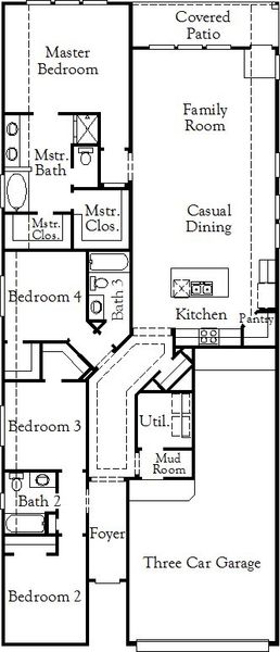 Includes Brick Back, Separate Shower and Tub, Brick 3 Sides First Floor, 8' Front Door Option (May Change WindowsPer Plan)