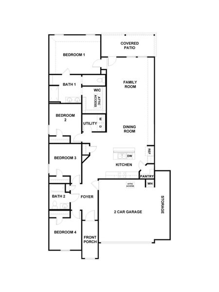 2D floor plan layout of this home in Paramount, Kyle, TX (Image 4).