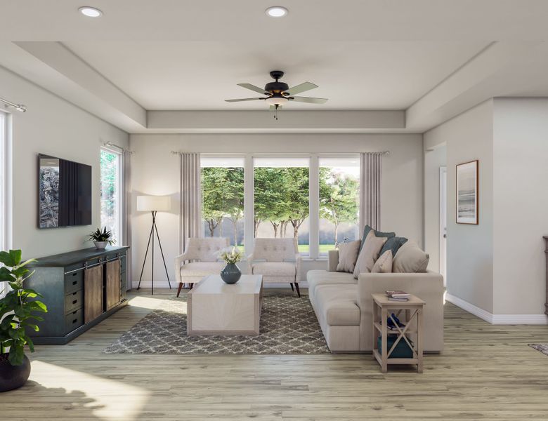 Representative furnished interior of a home built from the Buescher by Tri Pointe Homes in Mason Woods, Cypress (Image 8).