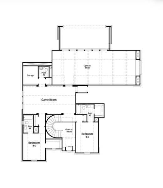 2D floor plan layout for the Palermo by Highland Homes in Fulbrook on Fulshear Creek, Fulshear, TX (Image 29).