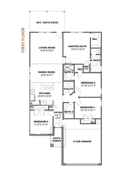 2D floor plan layout of this home in Yowell Ranch, Killeen, TX (Image 3). 2D floor plan layout of this home in Yowell Ranch, Killeen, TX (Image 3).