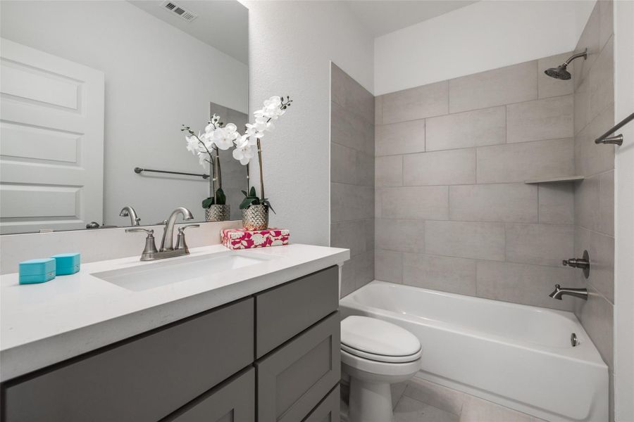 Bathroom 3 - beautiful tile, quartz counters