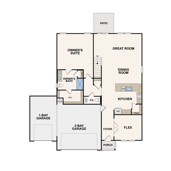 2D floor plan layout of this home in Highland Reserves, Pleasant View, TN (Image 2).