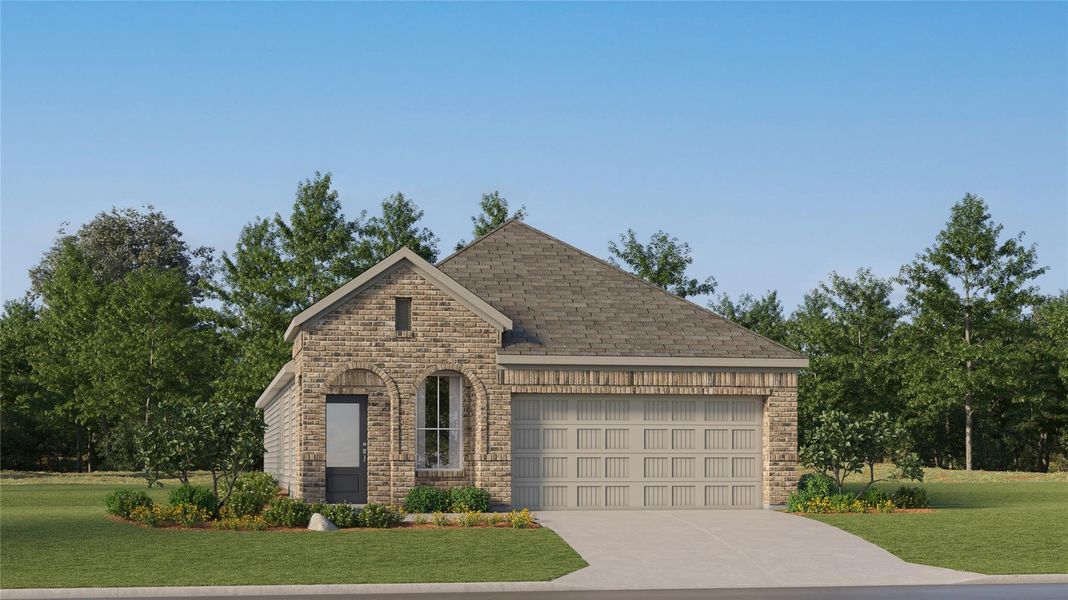Front exterior of a new home in Elm Creek, Elgin, TX, highlighting curb appeal (Image 2).