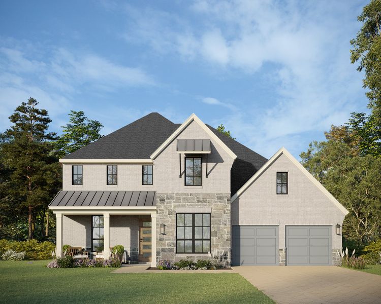 Plan 1639 Elevation B w/ Stone